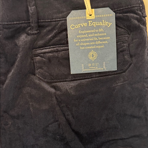Dark Blue Flared Corduroy Pants - Picture 2 of 4